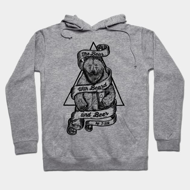 The Bear with Beard and Beer Hoodie by OscarPostigo